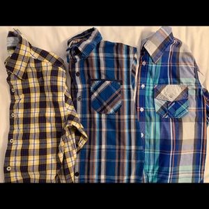 Set of three boys dress button up shirts
